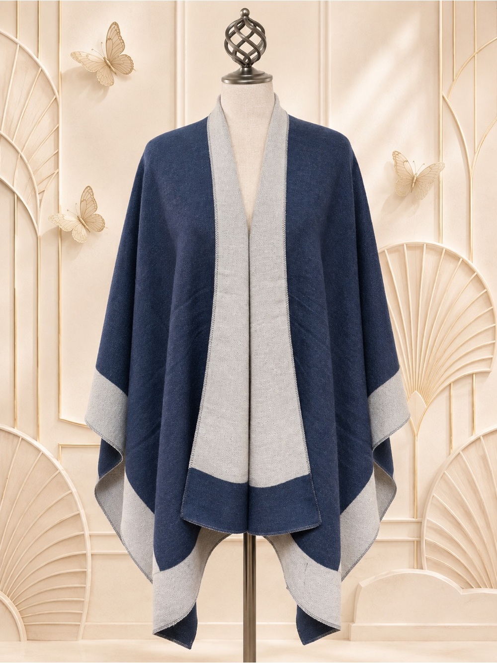🆕😍Lux Aubergine /Charcoal Reversable 2 Tone Cape